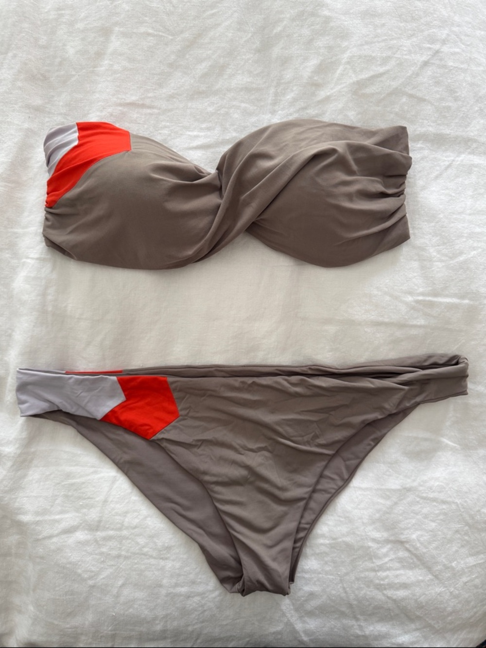 l*space Taupe Bandeau Bikini